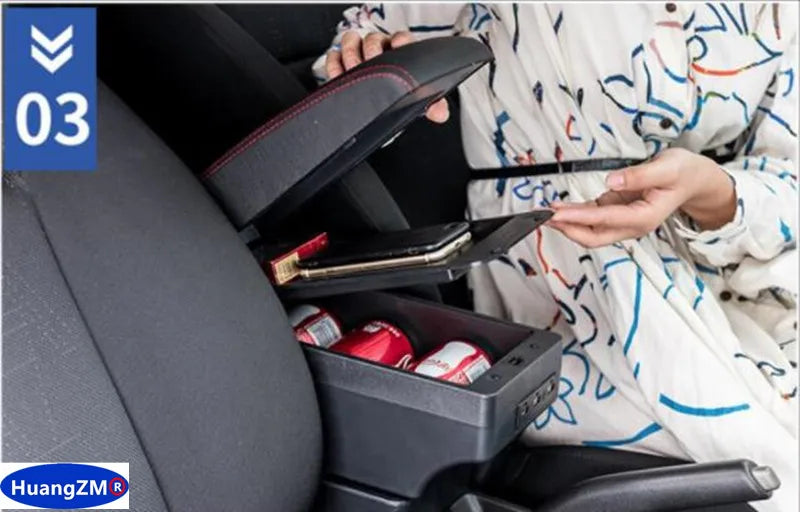 For Honda Jazz Armrest For Honda Fit Jazz 3 2014-2019 Car Armrest Box Car Storage Box Retrofit Accessorie Simple installation
