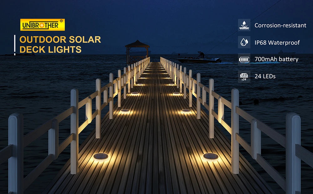 24LED Solar Garden Light Outdoor Solar Lighting Solar Deck Light Step Lights Stair Light Waterproof Lawn Lamps Underground Light