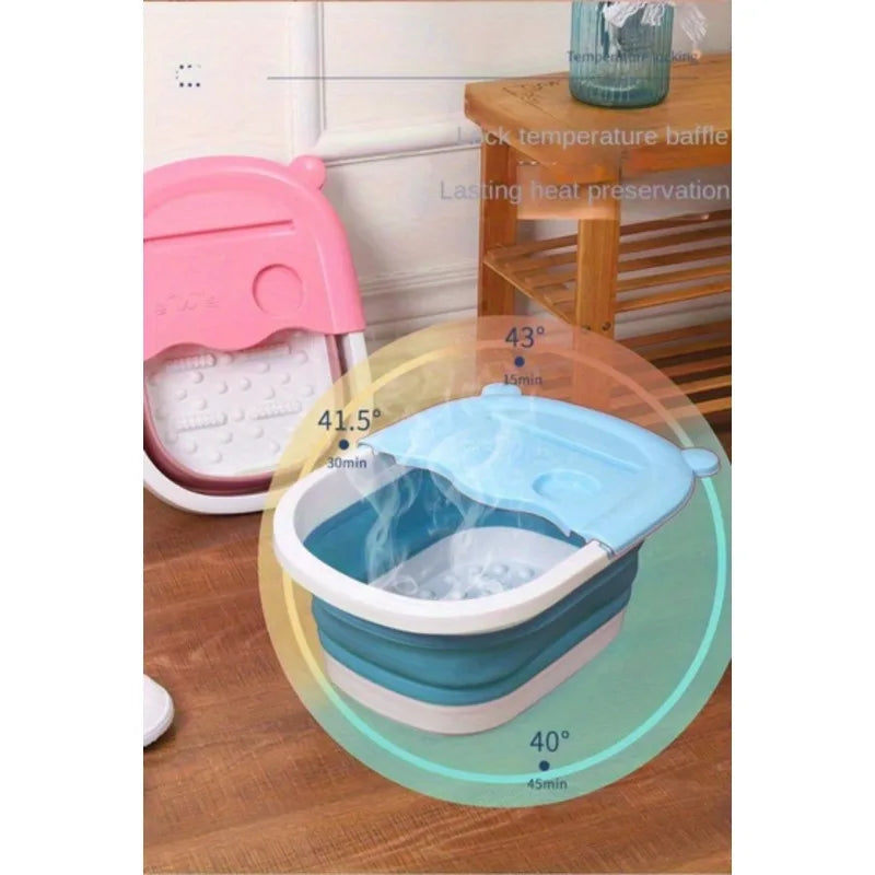 Large Collapsible Foot Soaking Tub Massage Spa Bath Tool for Home Relaxation Comfort