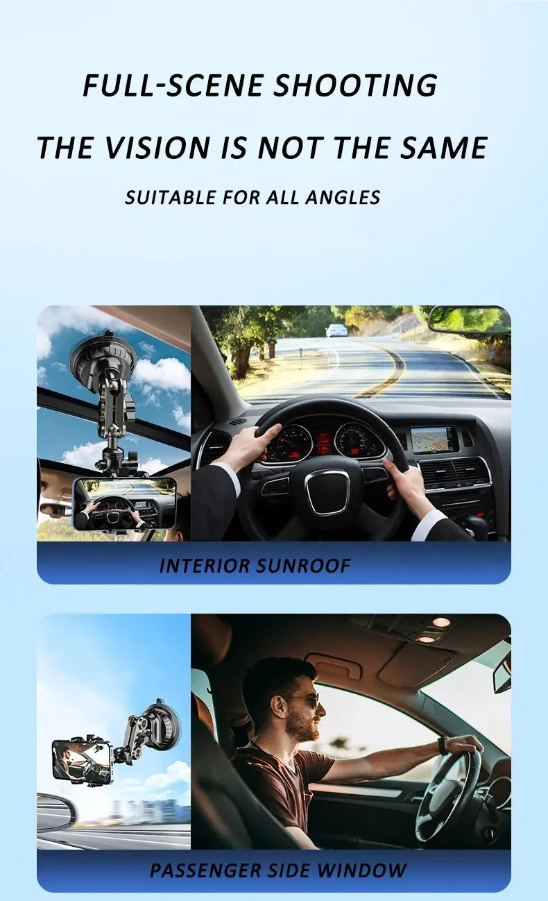 Car Phone Mount Video Recording Universal Magic Arm Suction Car Phone Holder Mount Windshield Window Glass Vlog Shooting