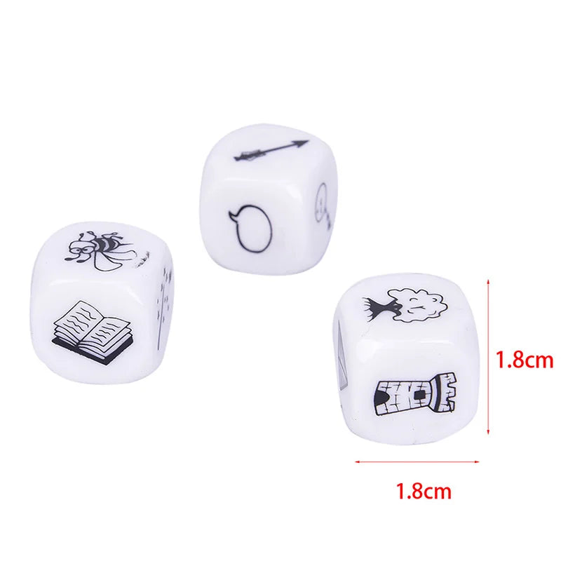 1Set Story Dice Puzzle Board Game Telling Story Book Family/Party/Friends Parents with Children Funny English Game