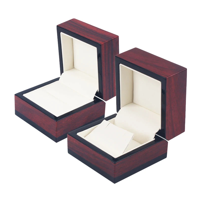 High Gloss Wooden Lacquer Finish Jewelry Ring Earing Box Jewellery Necklace Pendant Bracelet Packaging Storage Case