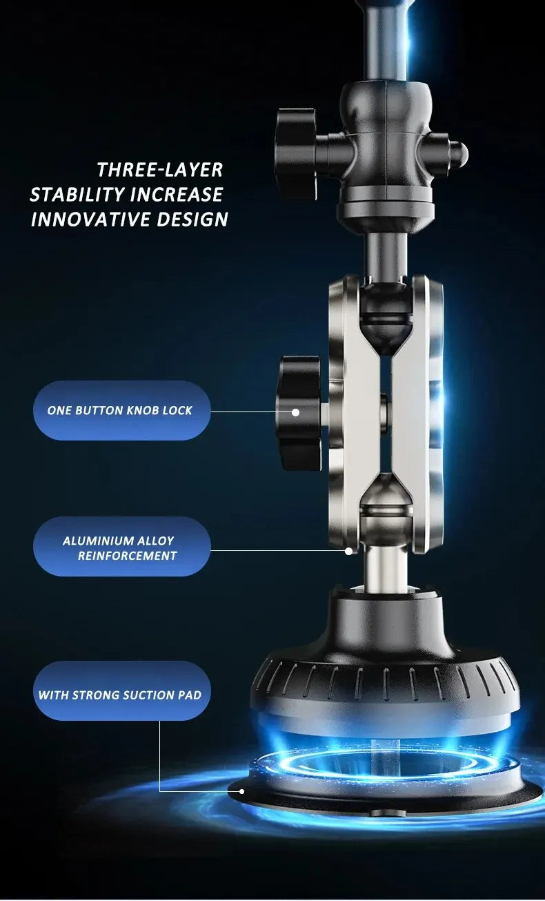 Car Phone Mount Video Recording Universal Magic Arm Suction Car Phone Holder Mount Windshield Window Glass Vlog Shooting