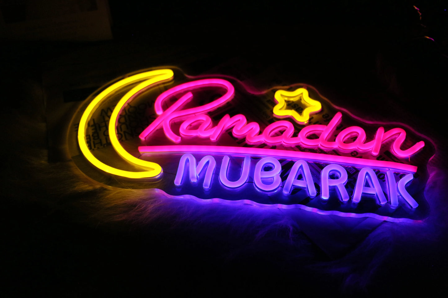 UponRay Ramadan Decorations Neon Sign for Home Ramadan Mubarak Decor Neon Sign, Home Bedroom Decoration