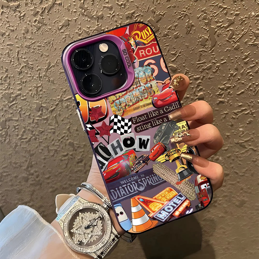 HOT Cars L-Lightning M-McQueen Phone Case For iPhone 17 16 15 14 13 12 11 mini Pro Max X XR Air Plus Anti Fall Matte Back Cover