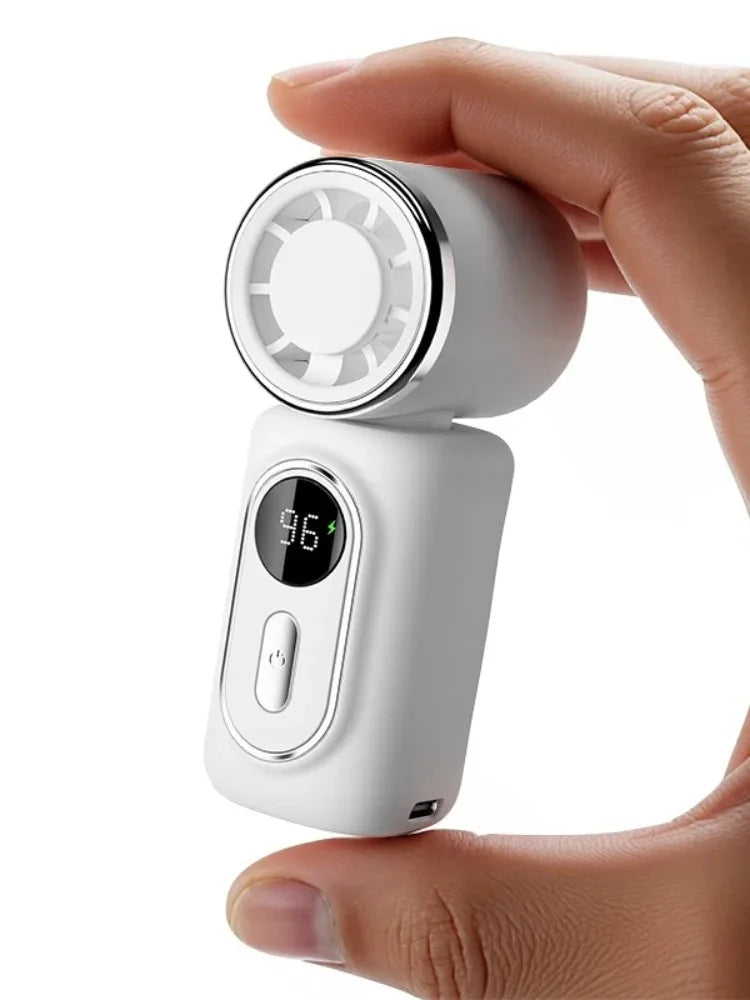 Portable Mini Fan Handheld Cooling Turbo Small Fan 5 Speed 3000mAh LED Display 180° Adjustable Clip USB Rechargeable Fans New
