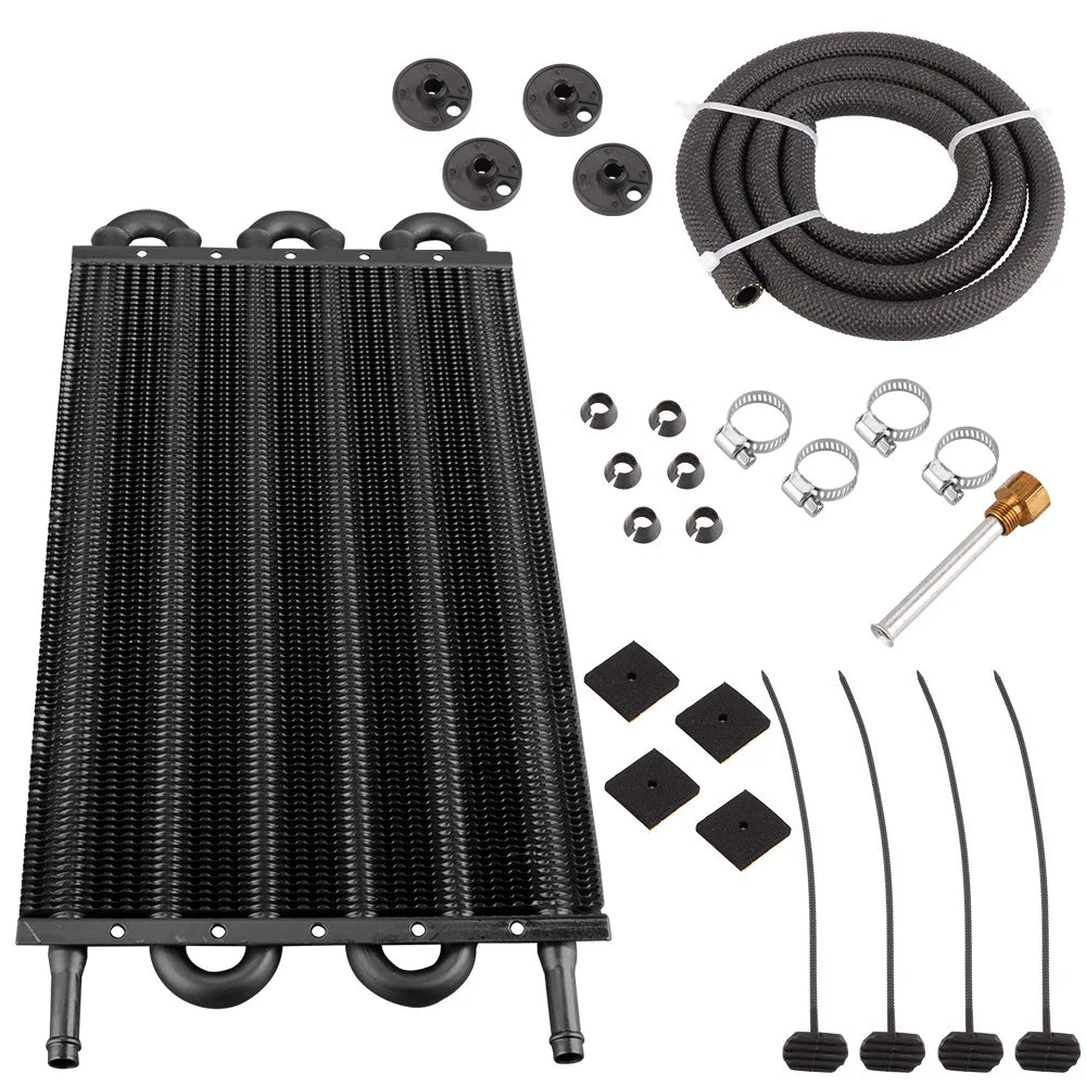 4 Row 6 Row 8 Row Aluminum Universal Oil Cooler Oil Radiator Car Air Conditioning Tube Belt Auto-Manual Radiator Converter Kit