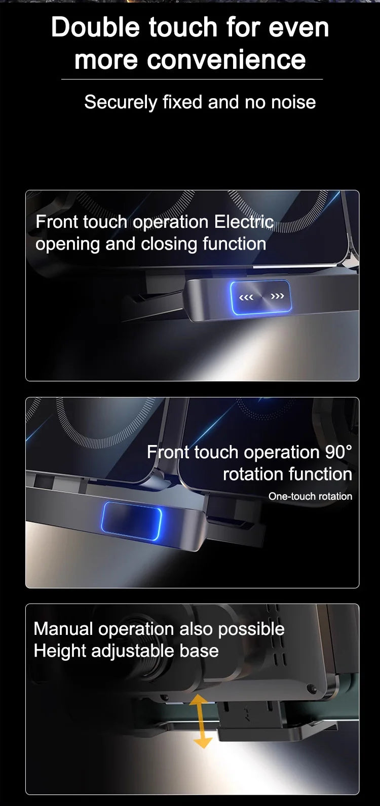Intelligent Mobile Phone/Pad Holder Magnetic Phone Holder for Car Auto Rotating Phone Holder Wireless Car Charger