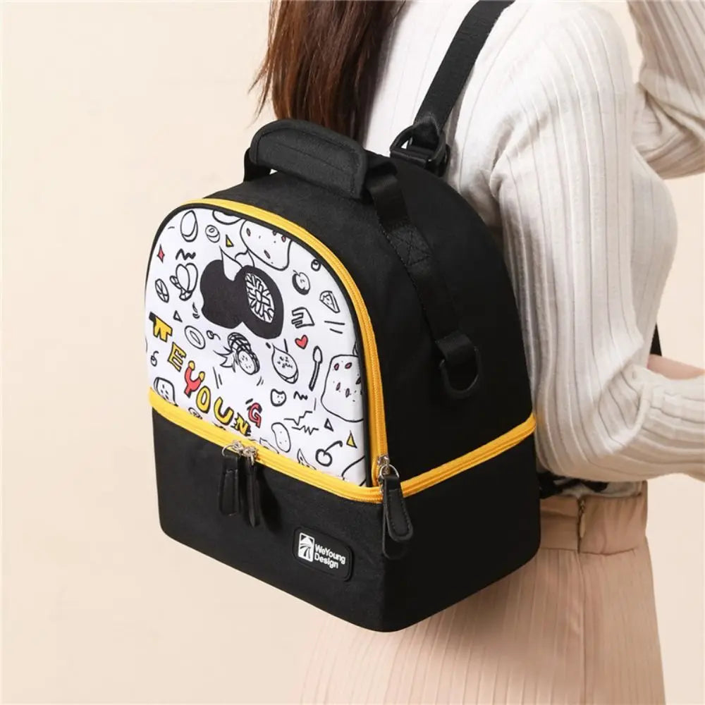 Multifunctional Maternity Backpack Double Layer Lightweight Breastmilk Cooler Bag Large Capacity Portable Lunch Bag Women Kid