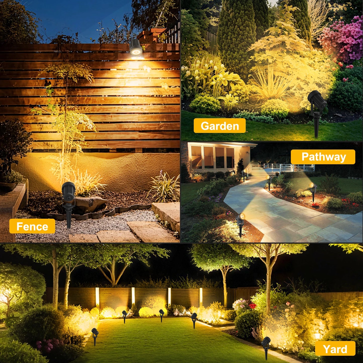 RGB/3000K/6000k Solar Garden Light Outdoor Solar Power Spotlight IP65 Waterproof Wall Light Lawn Lamp For Yard Lawn Walkway