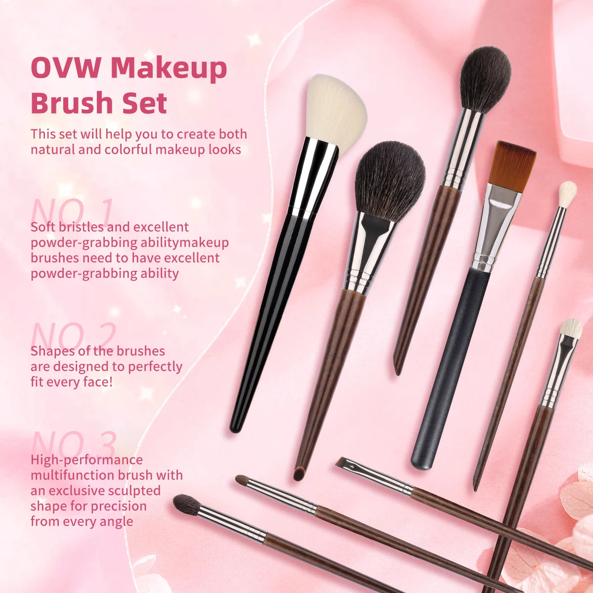 OVW 12pcs Makeup Brushes Set Concealers Blush Eye Shadows Brush Cosmetics Tool
