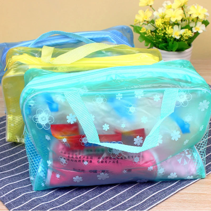 PVC Travel Transparent Cases Clothes Toiletries Storage Bag Box Luggage Towel Suitcase Pouch Zipper Cosmetic Organizer Bags
