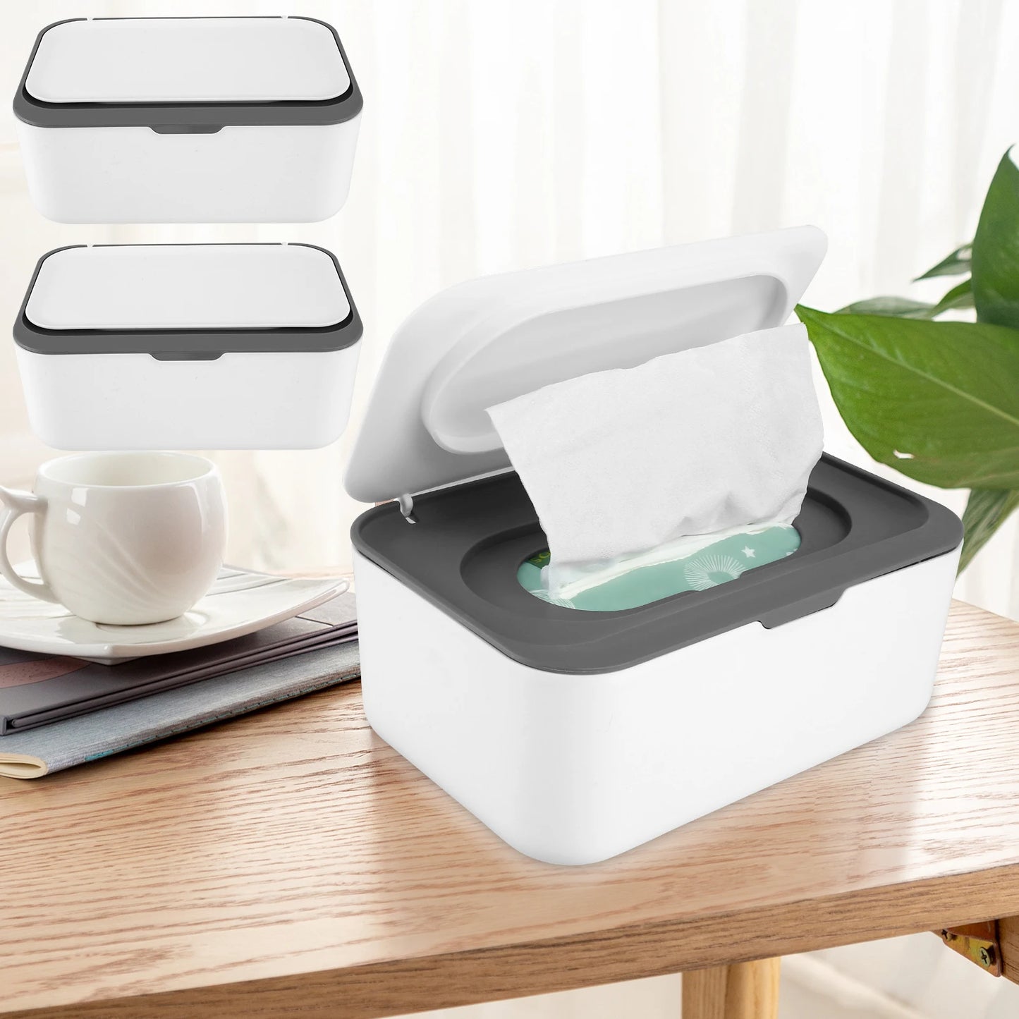 1/2Pcs Wet Tissue Box Paper Dispenser Portable with Lid Tissue Storage Box Holder Dustproof Baby Car Organizer Napkin Container