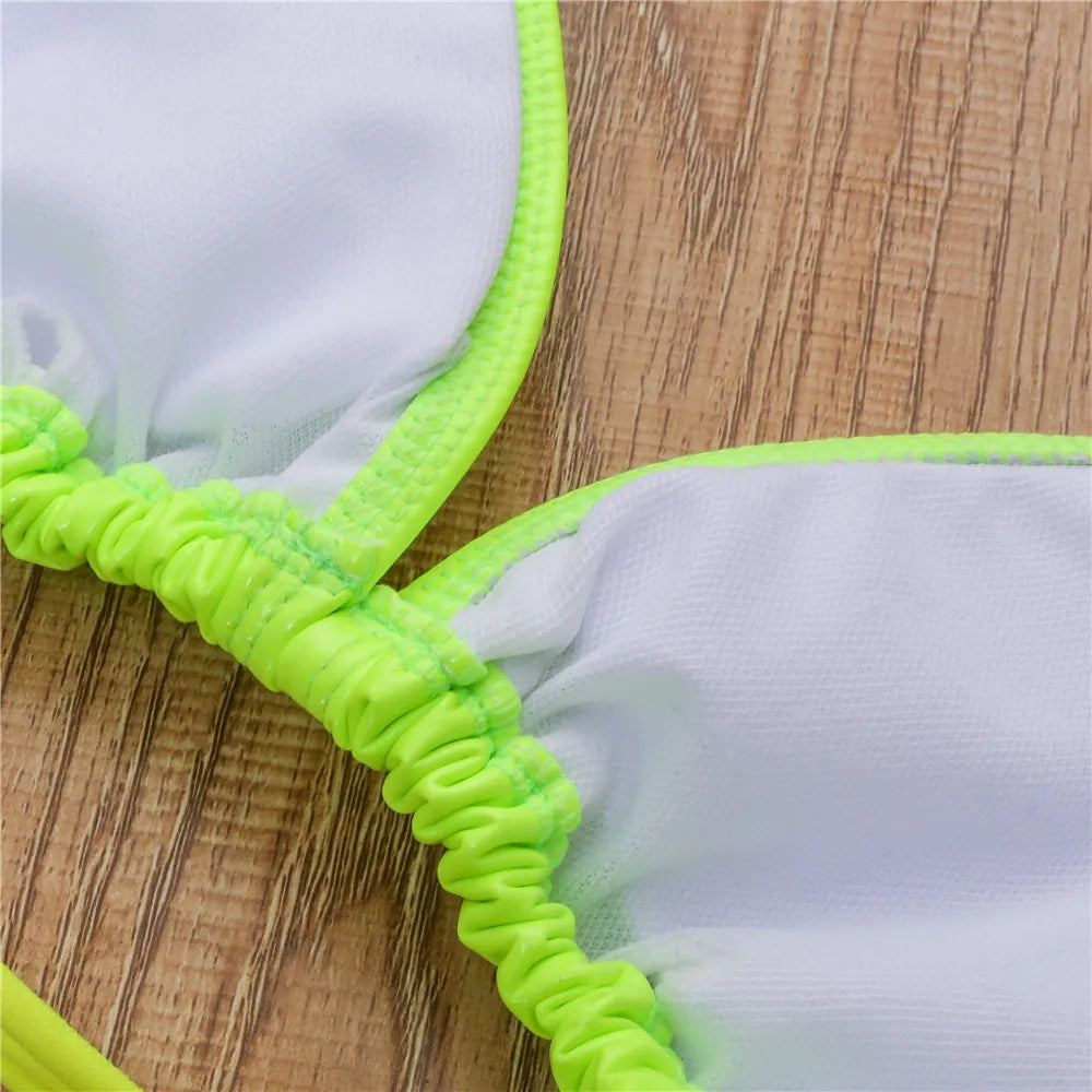 Shiny PU Mini Micro Bikini 2025 Women Swimsuit Female Brazilian Swimwear Two Pieces Bikini Set High Cut Bathing Suit Swim Lady