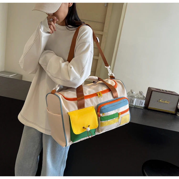 Travel Bag, Duffel Bag Cosmetics Bag, Professional Fitness Bag, Yoga Swimming Training Backpack, Satchel Shoulder Crossbody Tote Bag, Suitable for Men and Women