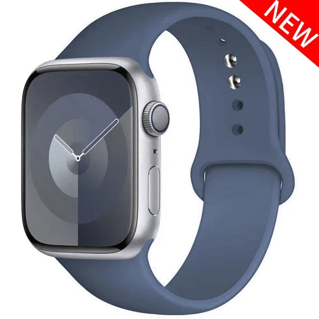 Original Silicone Strap For Apple Watch Band 44mm 38-40 42-46 41-45 46MM 49 mm Bracelet iwatch Serie 10 9 7 4 5 6 8 SE Ultra 2 3