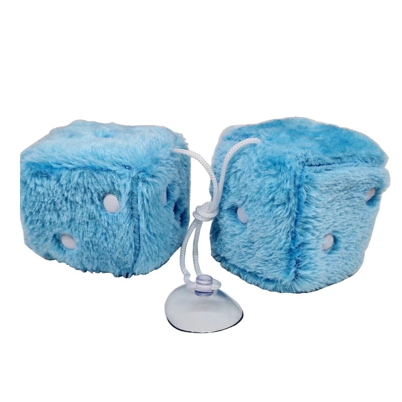 QM82 Car Hanging Furry Dice Car Dice Car Hanging Furry Dice Hanging Fuzzy Dice Plush Car Pendant Pair of Hanging Couple