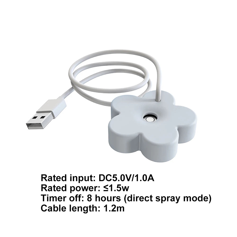 Mini Ultrasonic Air Humidifier Petal Shaped Aromatherapy Humidifiers Diffusers Timed Mute Aromatherapy Diffuser for Home Bedroom