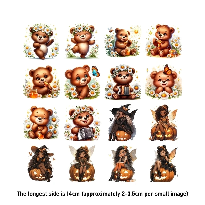 Snowflake Pink Princess Animal Iron On Heat Transfer Sticker For Toy doll Clothes Pinted Vinyl Thermal Washable T-Shirt Deca