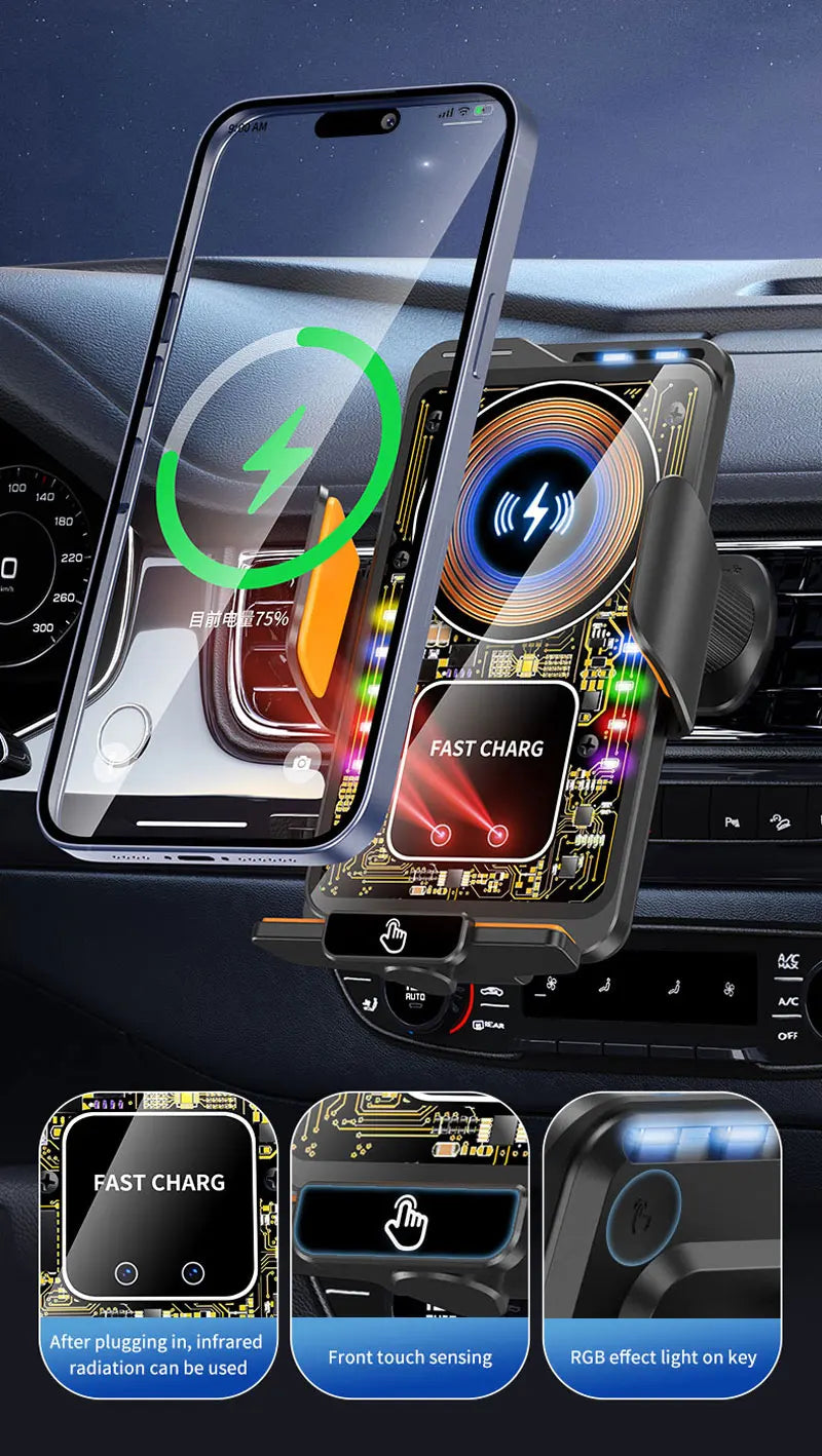 Car Phone Holder For AUDI A3 S3 8V 2014 2015-2020 Magnetic Wireless Charging Magsafe Dedicated Mobile phone stand Accessories