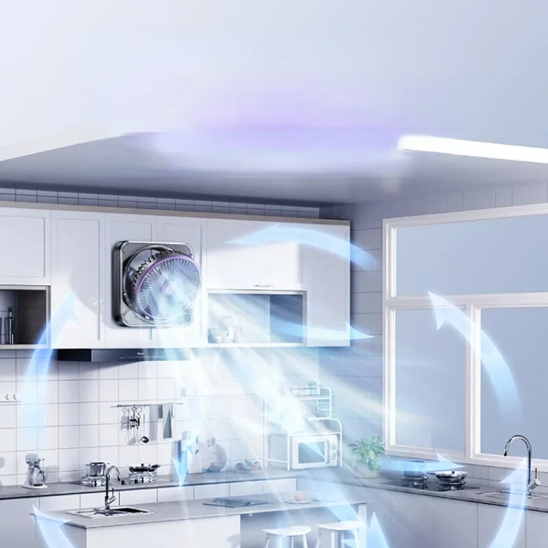 Remote Control Wall Hanging Electric Fan, Kitchen Toilet Special Refrigeration Mini Air Conditioner, Silent Charging Wall Fans