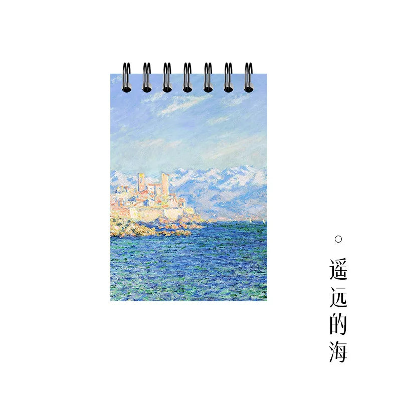 Pocket Notebook Famous Painting Van Gogh Monet Horizontal Line Coil Note Word Book Record Book Journal Diary Planner Stationery