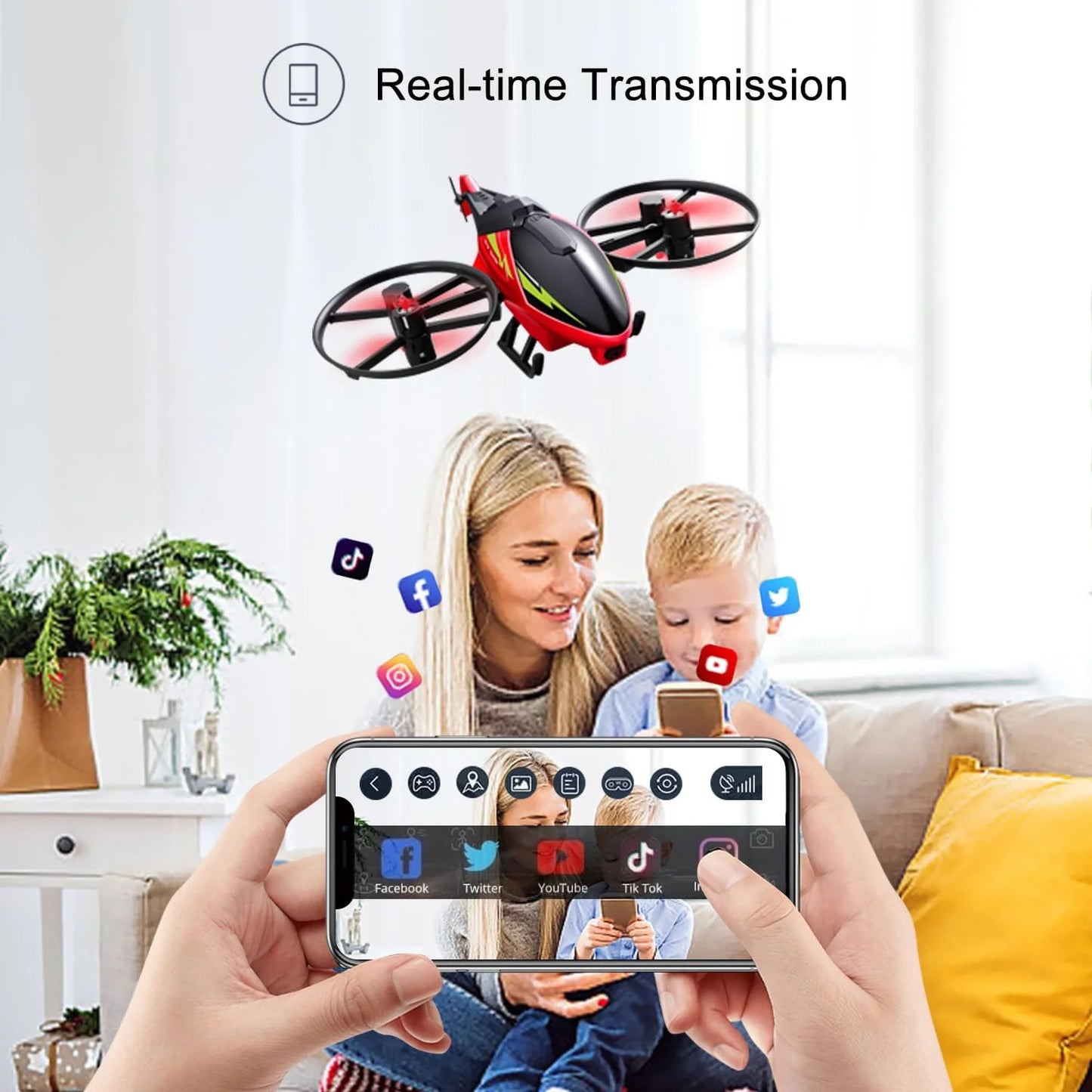 4DRC Mini M3 Drone RC Helicopter 2.4G 3D Aerobatics Altitude Hold Helicopter with Camera Remote Control drone Toys with Blue/Red