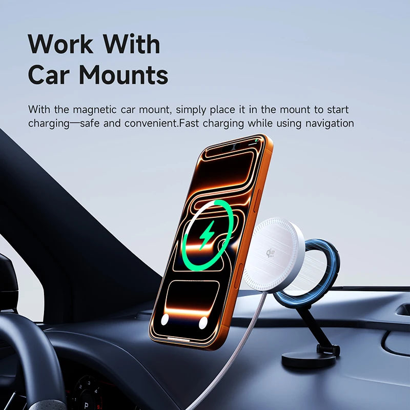 Hagibis Qi2.2 Dual-sided Magnetic Wireless Charger 15W 25W Magnetic Fast Charging Pad for MagSafe iPhone 17/16/15 Pro Airpods