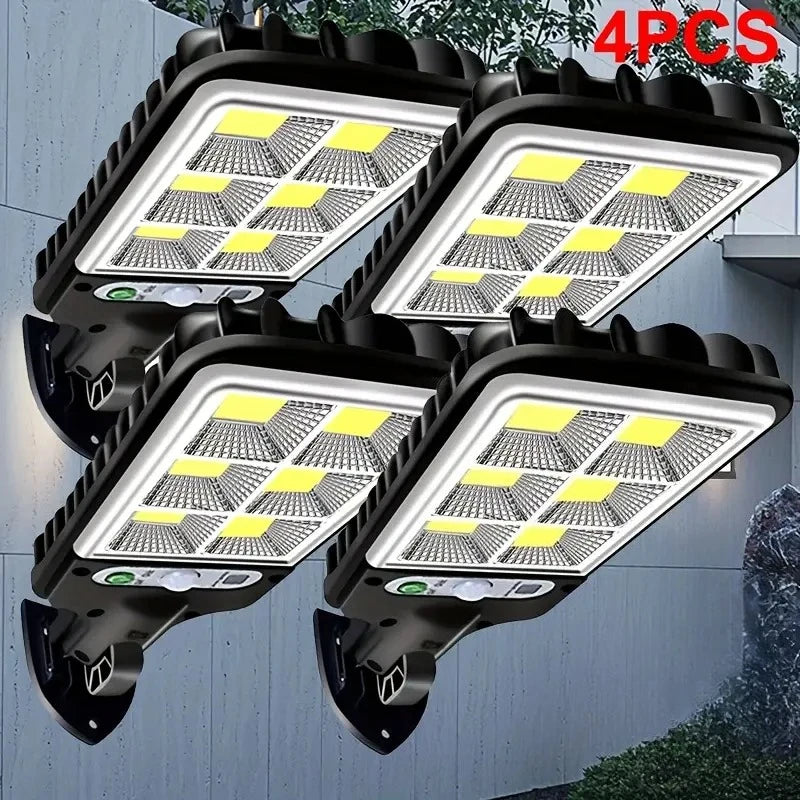 1/2/4Pcs Solar LED Light Outdoor Solar Lamp with Motion Sensor 3 Modes Waterproof IP65 Solar Garden Light Street Yard Lanter