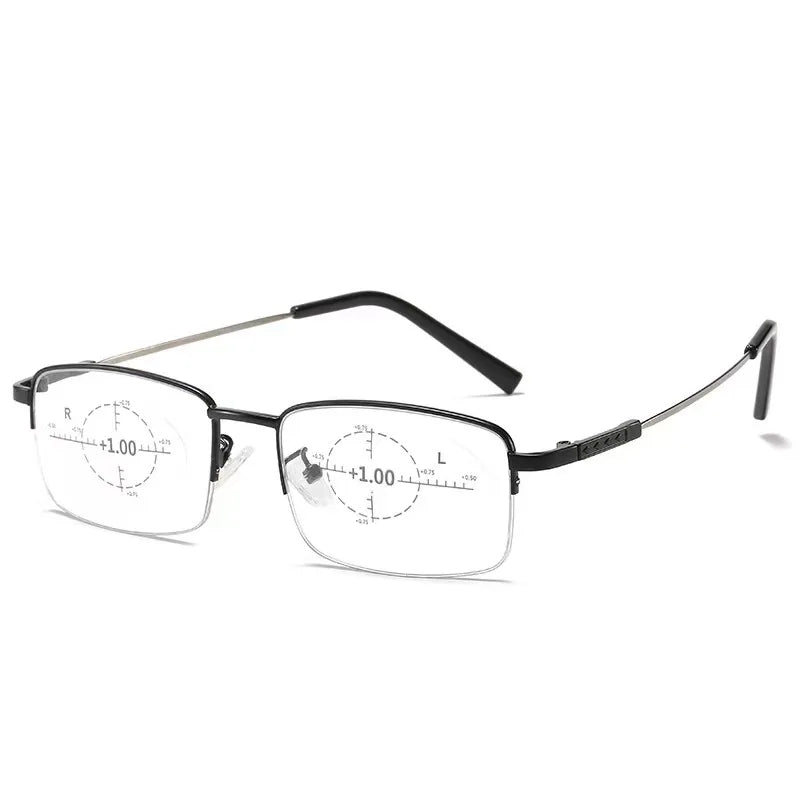 Color-changing Near And Far Use Dual-function Reading Glasses, Progressive Multifocal Smart Zoom Memory Anti-blue Light1832