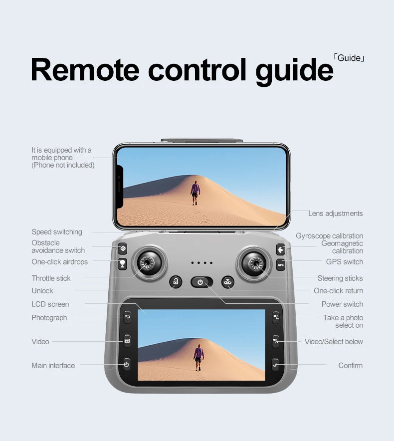 New K19 MAX GPS Drone Professional 8K Camera Aerial FPV Brush Avoiding Obstacle with Large Screen Remote Control Folding Drone