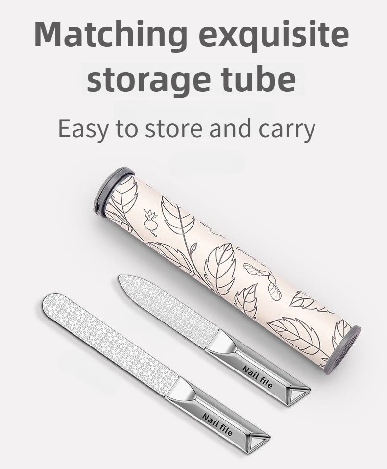 Stainless Steel Double Side Nail File Styling Accessories Polish Remover For Buffer Manicure Tools For Home And Travel