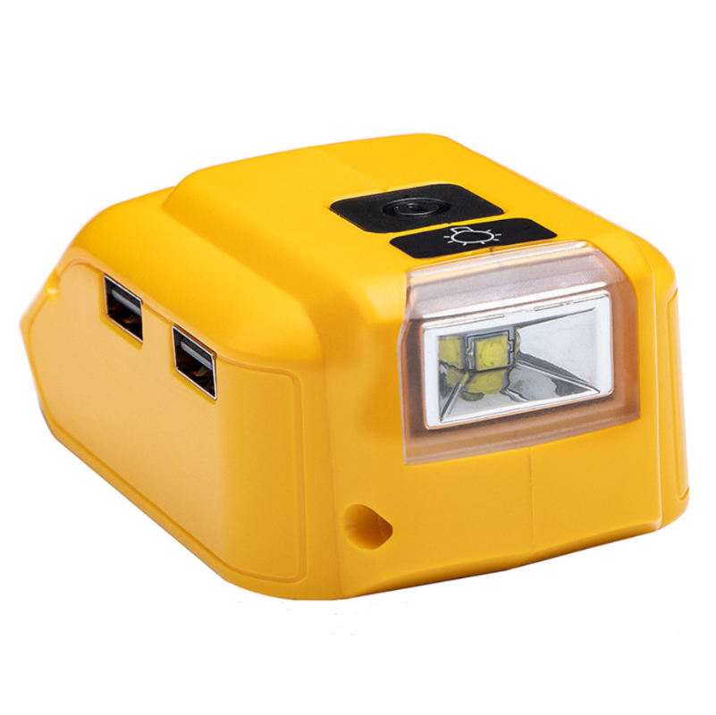 Replacement DCB090 Power Source For Dewalt 20V 18V Battery Adapter with Dual USB DC 12V LED Work Light Converter Power Supply