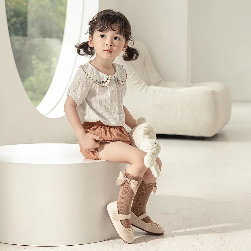 Sweet Baby Girl Knee-High Socks Toddlers Bow Stockings Newborn Infant Non-Slip Sock