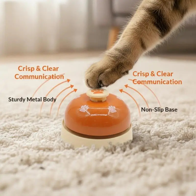 Pet Training Bell for Dogs and Cats–Non-Slip Print Communication Press Bell for Smart Feeding, Doggy Doorbell, Call Bell