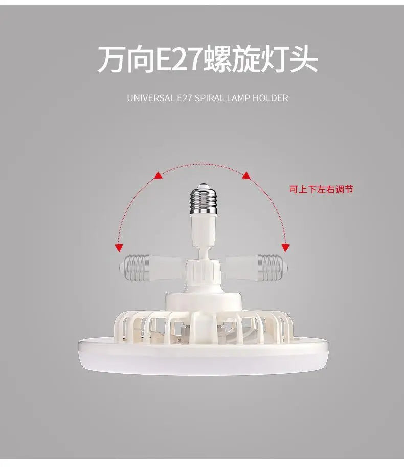 LED Ceiling Fan with E27 Screw and Remote Control, Oscillating Ceiling Fan with Adjustable Speed, Quiet for Bedrooms (124)
