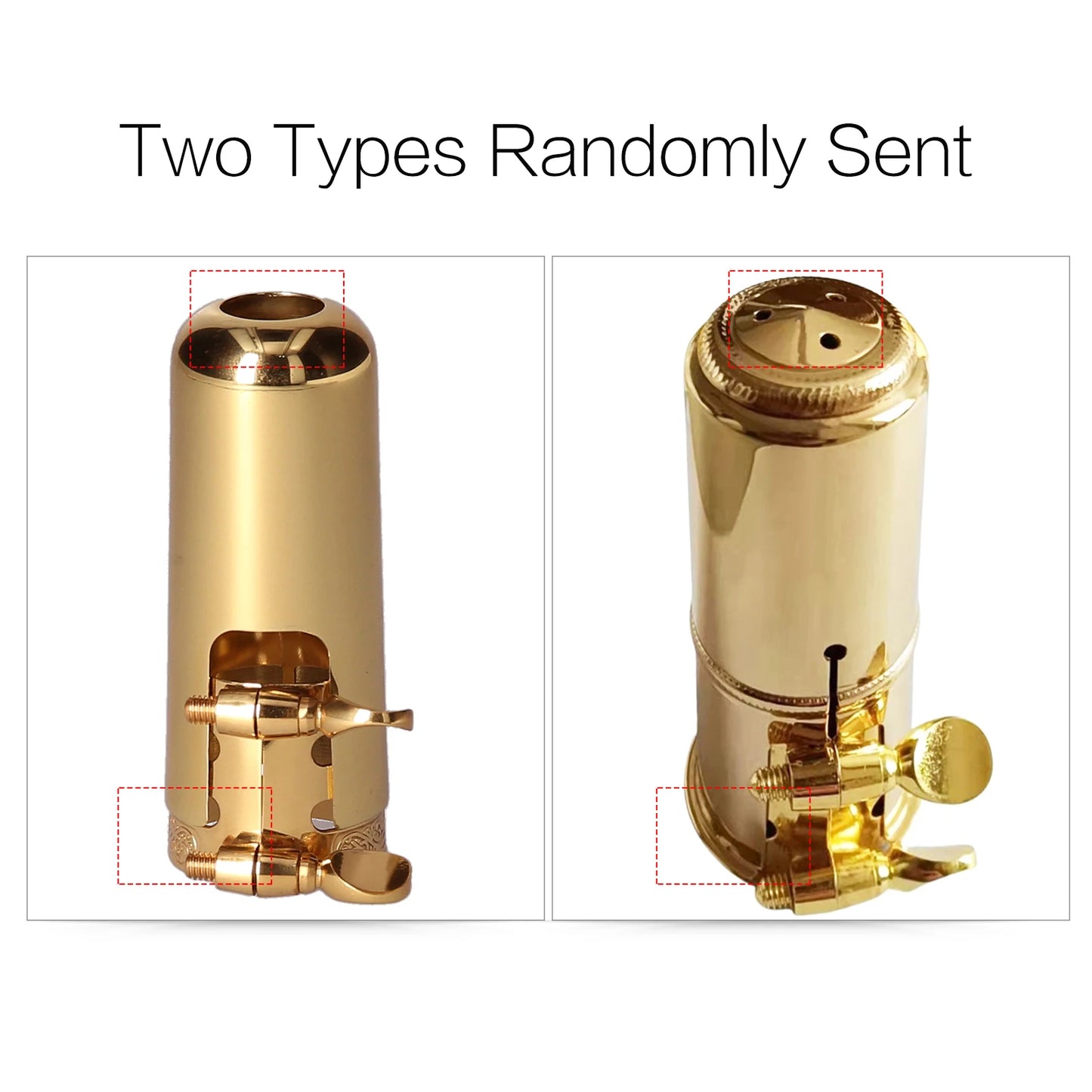 Copper Double Screw Adjustment Saxophone Ligature Compact Sax Ligature with Mouthpiece Cap for Alto Saxophone Accessories