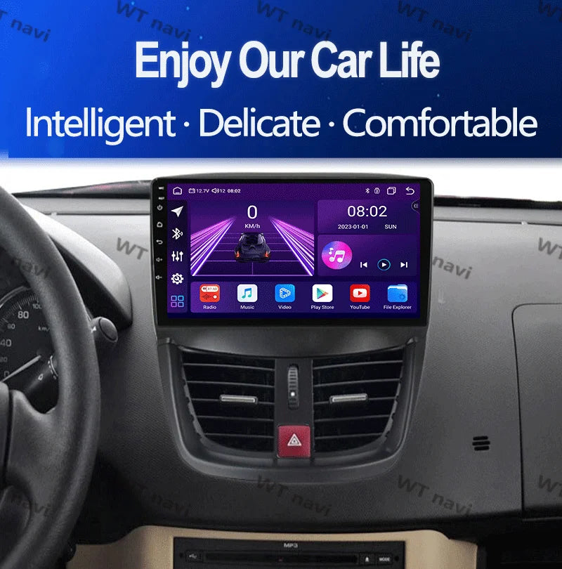 Car Radio For Peugeot 207 2006 - 2015 Multimedia Video Player Navigation Stereo GPS Android 14 wireless Carplay DSP RDS 5G WIFI