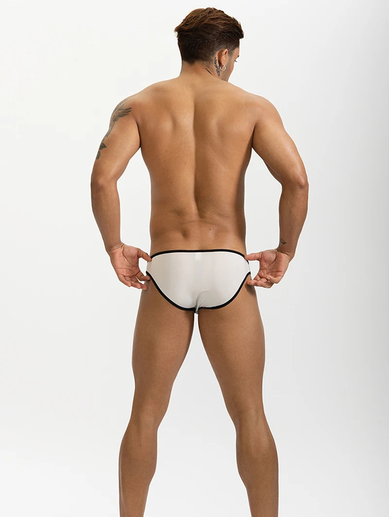 Ice Silk Sexy Men Underwear Briefs Cueca Mid Waist Thin Calcinha Quick Dry Youth Panties Ropa Interior Hombre U Pouch Underpants