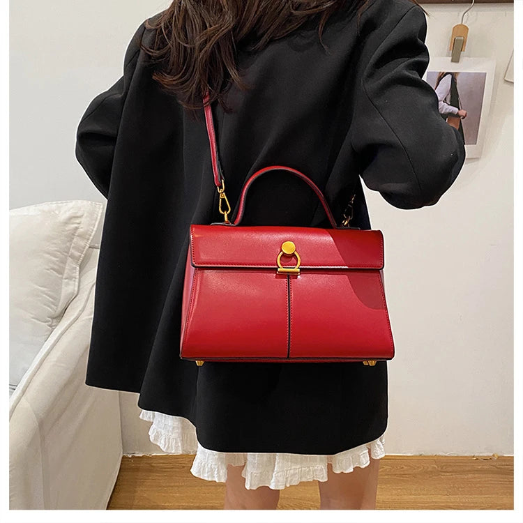 2025 New Classic Style Solid PU Square Shoulder & Crossbody Bags High Quality Sense of Luxury Simple Commute Handbags for Women