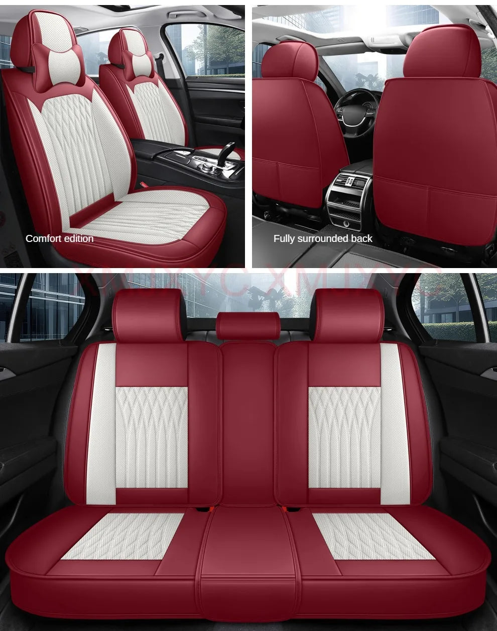 Pu Leather Universal Car Seat Cover for MITSUBISHI Outlander ASX Eclipse Lancer Pajero Sport Galant Triton Auto Accessories