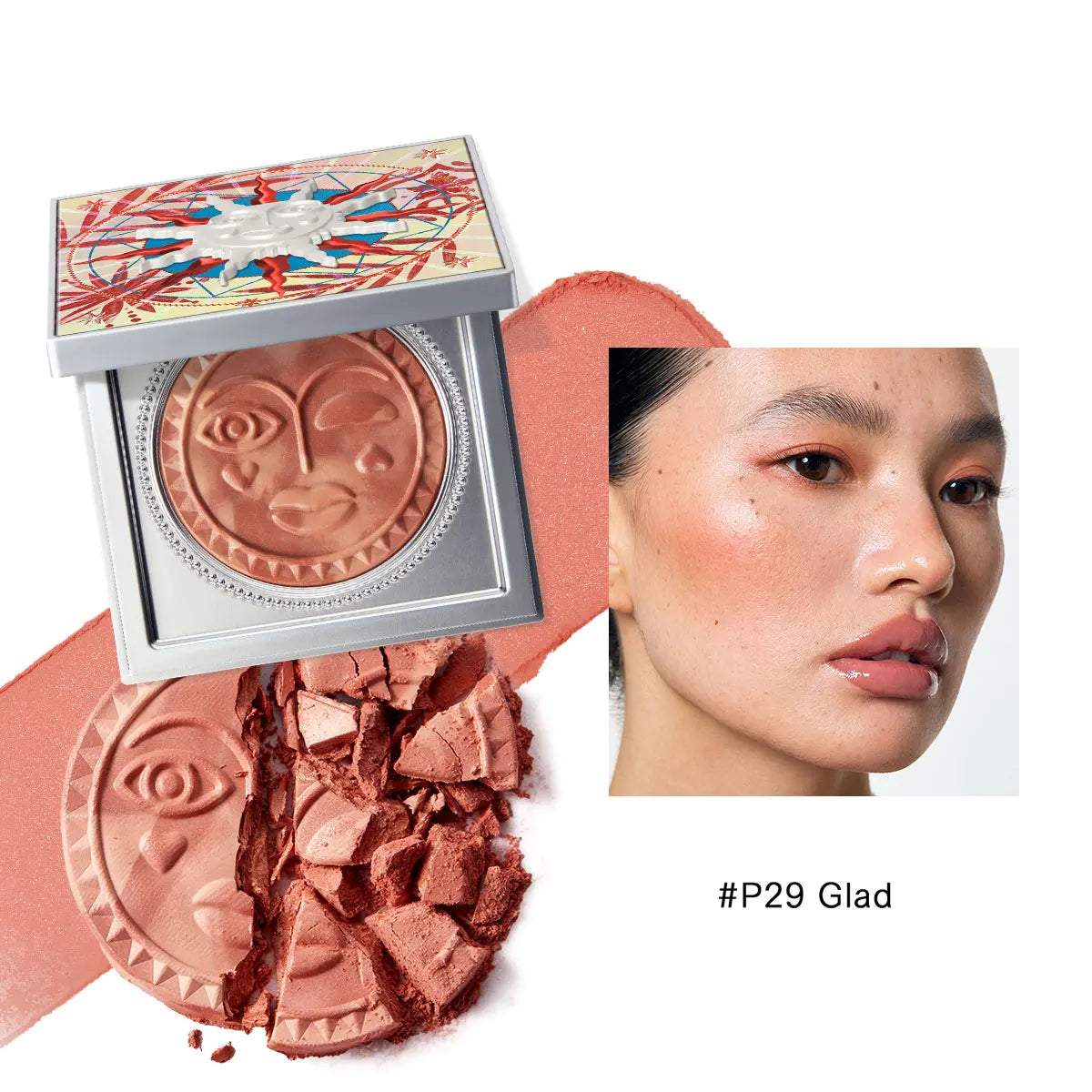 Girlcult Emotion Blush,Powder Blush Texture,Natural Flush,Long-Lasting Pigment,Complexion Brightening,Sweet Makeup,Winter Luxury
