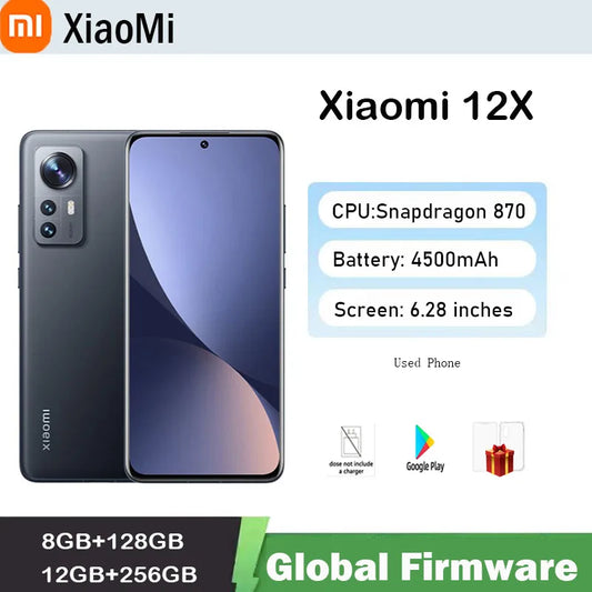 Xiaomi Mi 12x smartphone Android 5G  6.28 inch 2400x1080 Global firmware12GB RAM 256GB ROM  Original used phone
