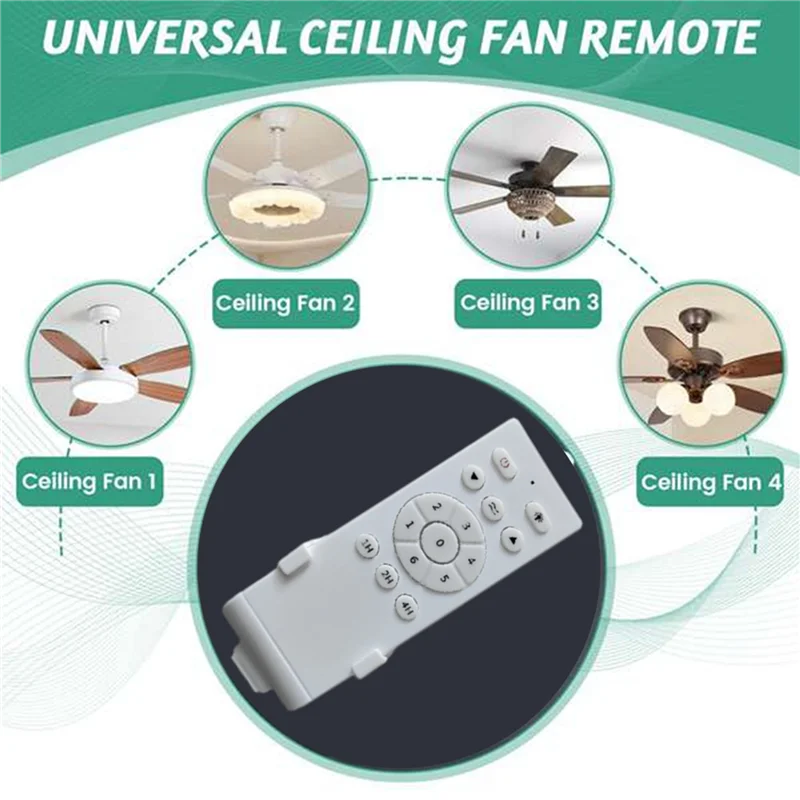 N98R 2X Universal Ceiling Fan Remote Control Kit Low Voltage 30W Dc Fan Light Driver Controller 6-Speed & Timing Remote
