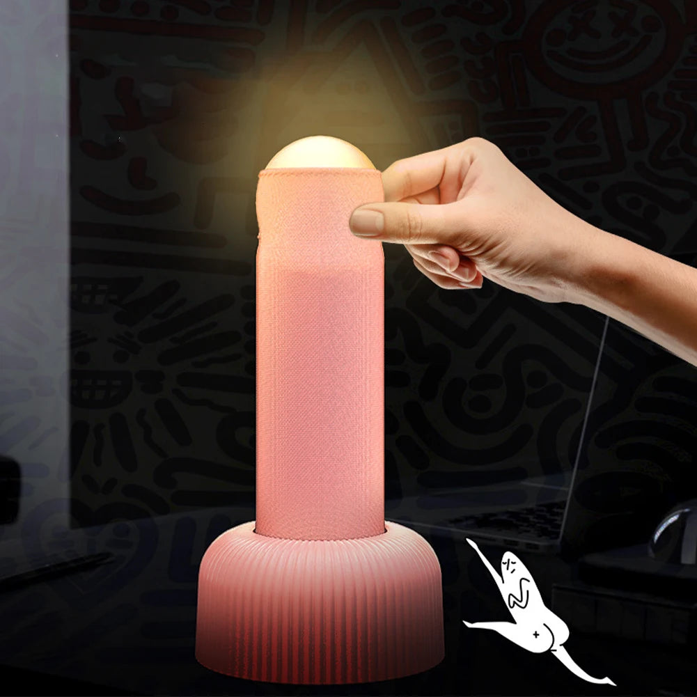 Funny Night Light for Adults Teens Babies Penis Shaped Desk Lamp Hand-pull Nursery Nightlight for Dorm Living Room Office