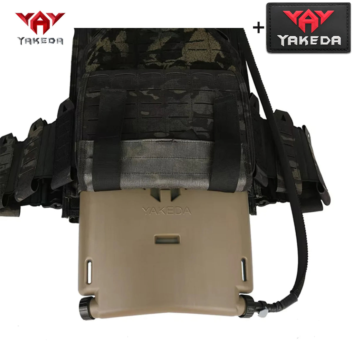 YAKEDA Hunting Vest 1.75L Integrated Water Bag Insert Board with Water Delivery Hose Made of Hard and Lightweight Material