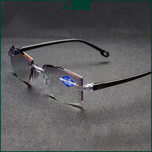 Intelligent Zoom Anti-blue Light Reading Glasses Frameless Cutting Edge Presbyopic Glasses Men and Women Presbyopic Glasses