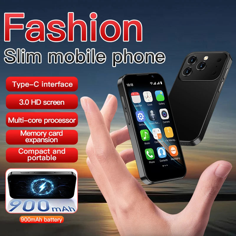 SOYES i17 Mini Smartphone 3.0" Screen 2GB RAM 16GB ROM Dual SIM Standby Dual Camera Android 9.0 Small Mobile Phone