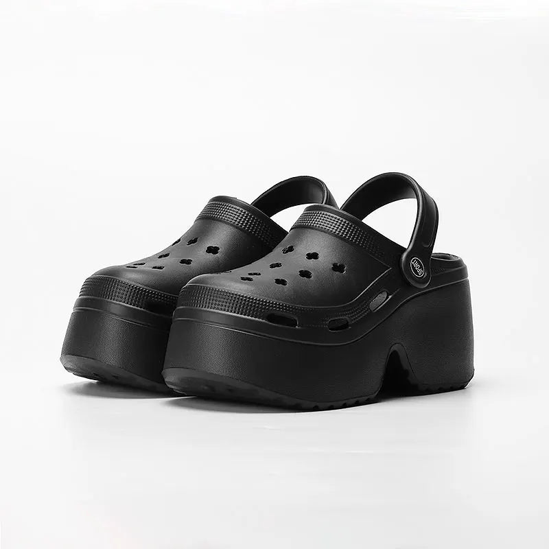 Women's Wedges Heel Sandals Summer 2026 Closed Toe Chunky Platform Sandalias Mujer Hollow Out Thick Sole Non-slip Slides Ladies