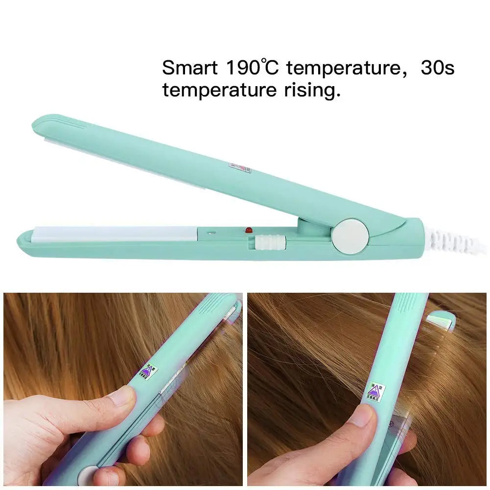 New Mini Hair Straightener Flat Iron Ceramic Curling Iron Short Hair Portable Dual-Use Curler Hair Styling Care For Traveling